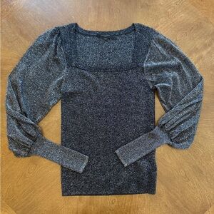 All Saints Black Shimmer Top